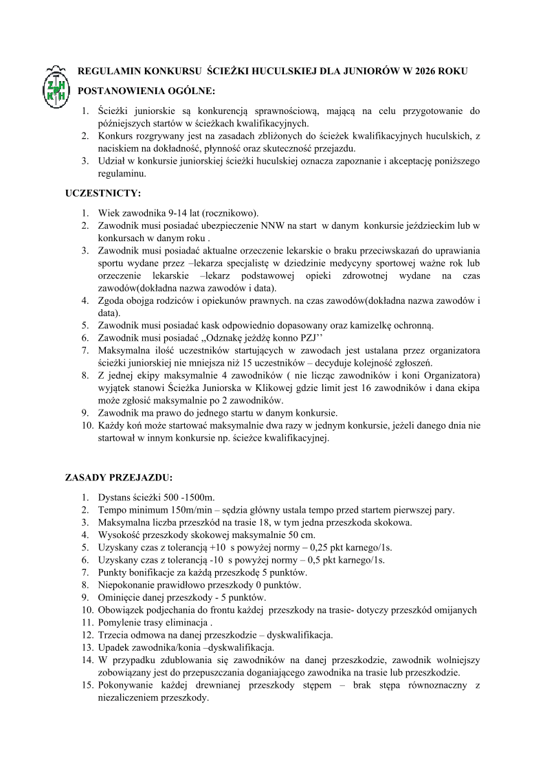 Regulamin Sc.H. dla juniorów - str. 1