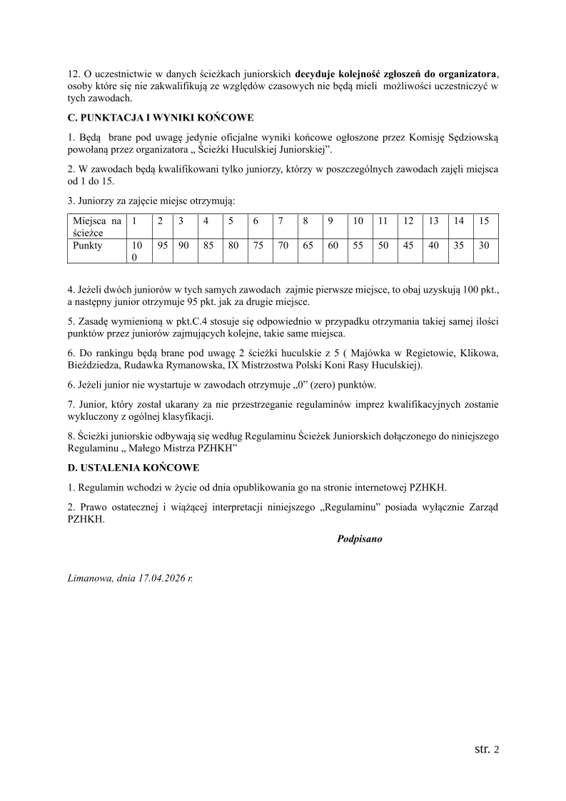 Regul. "Mały Mistrz" w sc.hc. - str.2